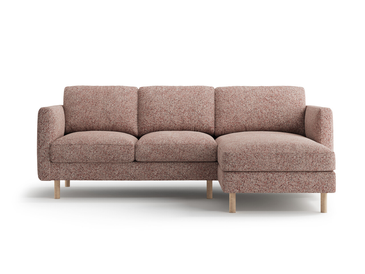 Coltar dreapta 3 locuri, Eden, Micadoni Home, 223x150x90 cm, tesatura structurata, roz melanj - imagine 6